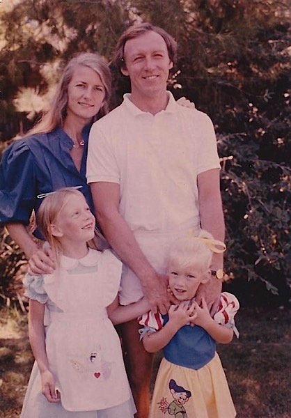 "This photo is my family in 1982: My dad John Blake, my mom Tricia A. Smith, my younger sister Victoria Blake and me." 