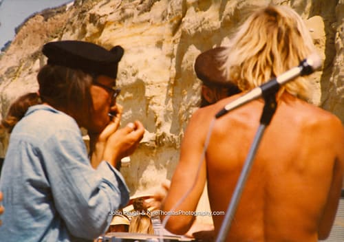 Straw hat pushed back
