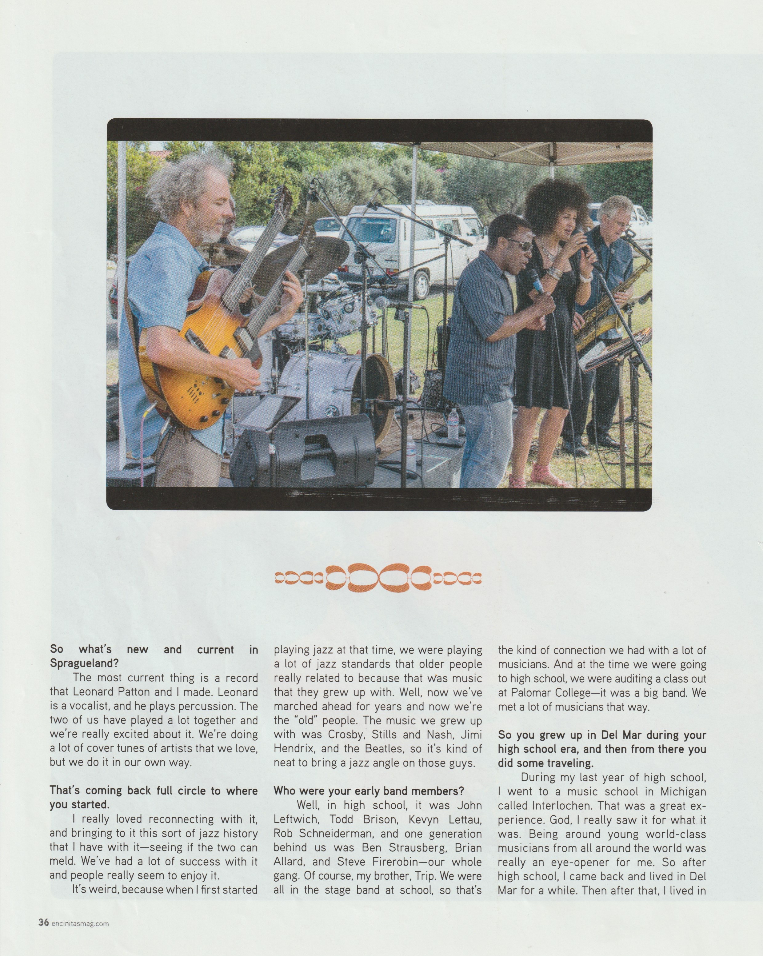 Peter Sprague, as it ran in Encinitas Magazine, page 36