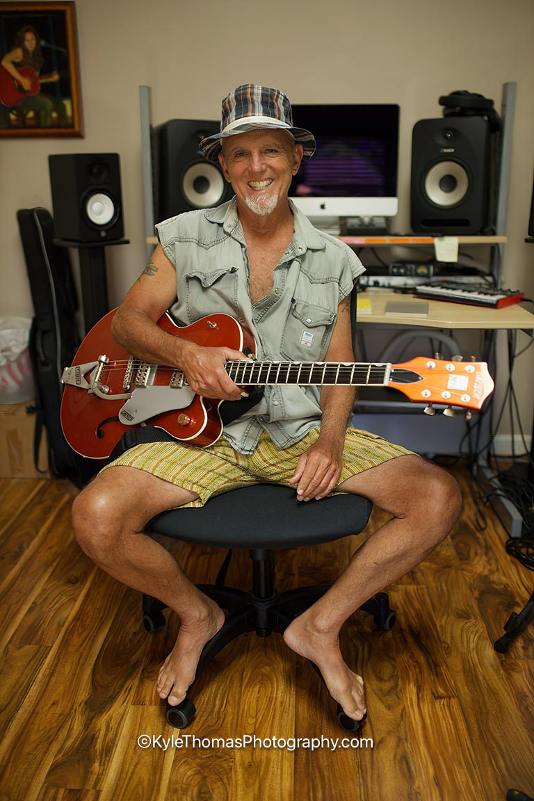 Darius Degher in his home studio in Leucadia