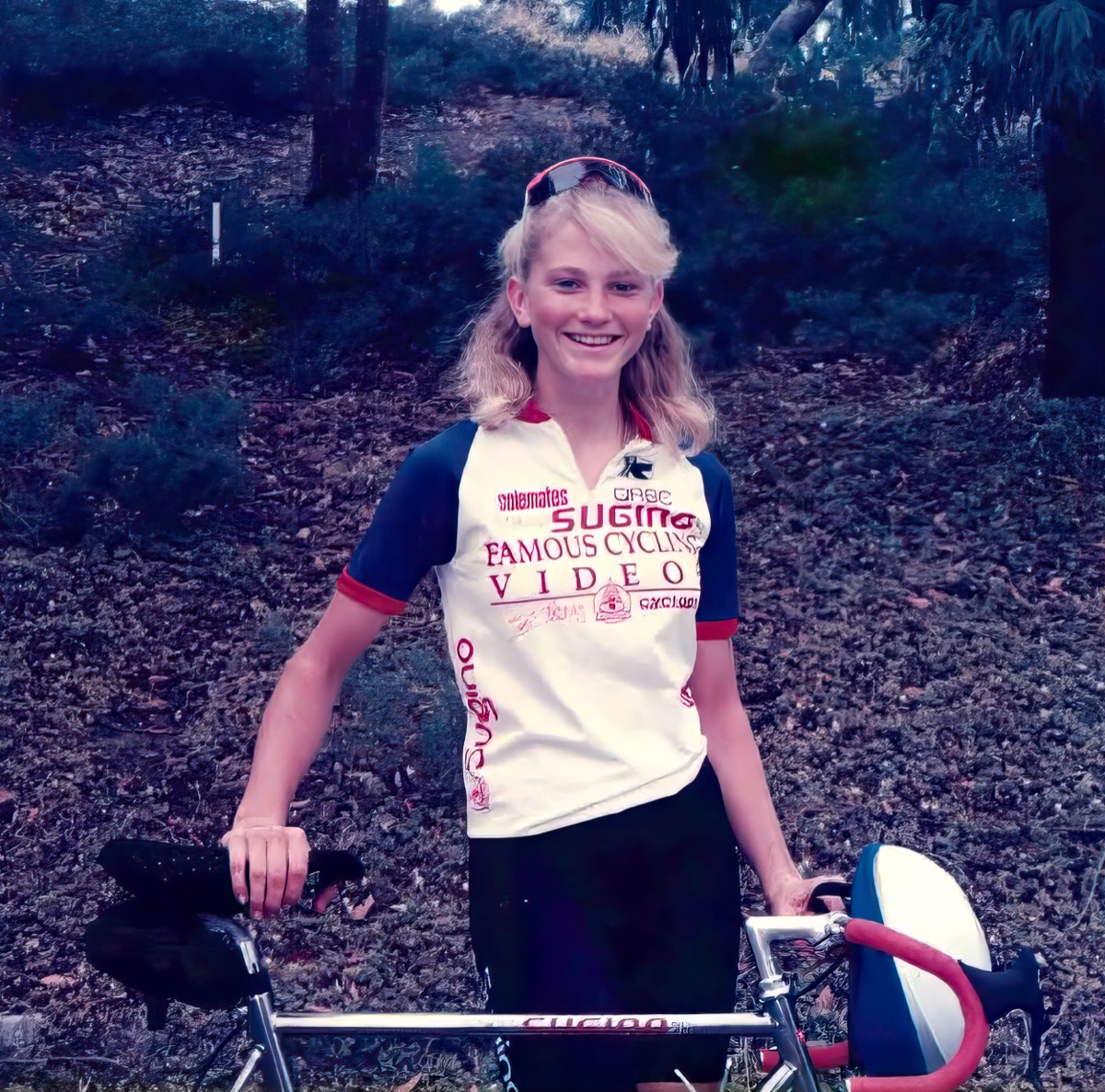 Denise Mueller in 1988 as a teenage racer with her road bike