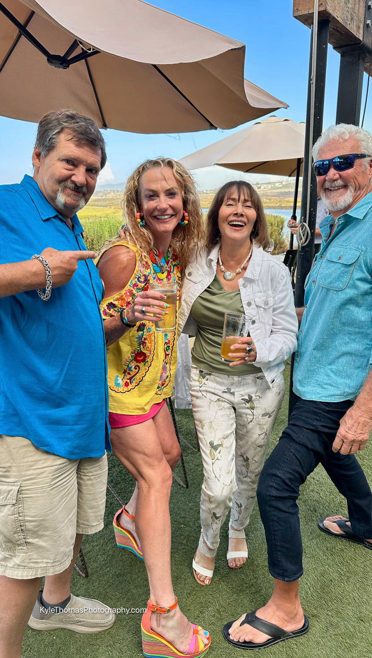 Kyle Thomas with Denise Mueller, Paula Shaw and Greg Day at a Rotary mixer at Viewpoint Brewery in Del Mar