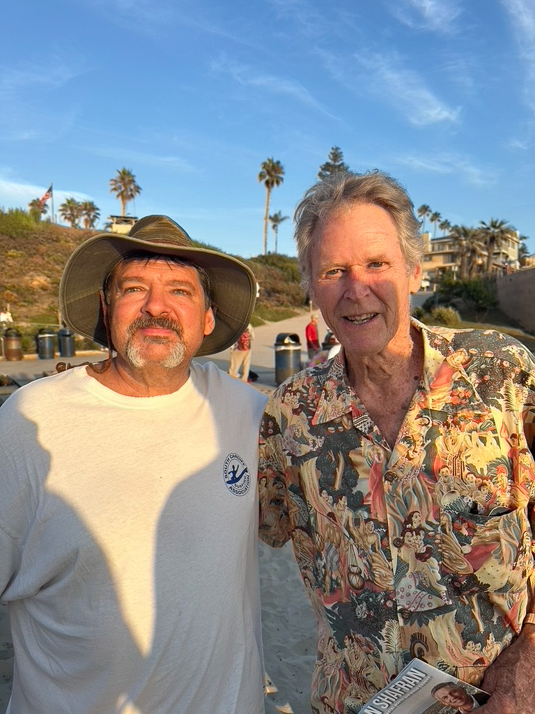 Kyle Thomas with Fred Ashley’s step-brother Phil at Moonlight Beach